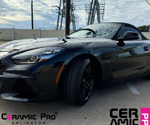 showcasing the uniform coverage and heat-rejection properties of the newly installed window tint film